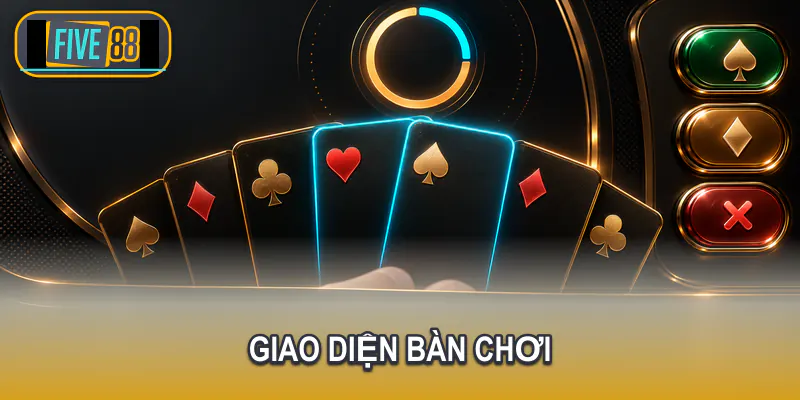 Quân bài đồng hồ lượt và nút thao tác Game bài Five88