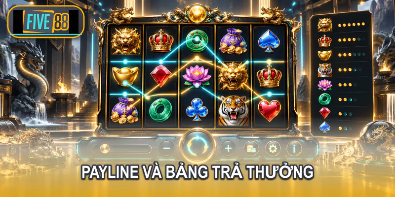 Đường payline đi qua các biểu tượng trên guồng slot
